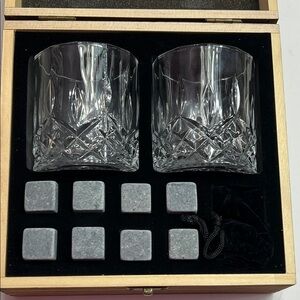 Crystal Glass Set with Chilling Stones